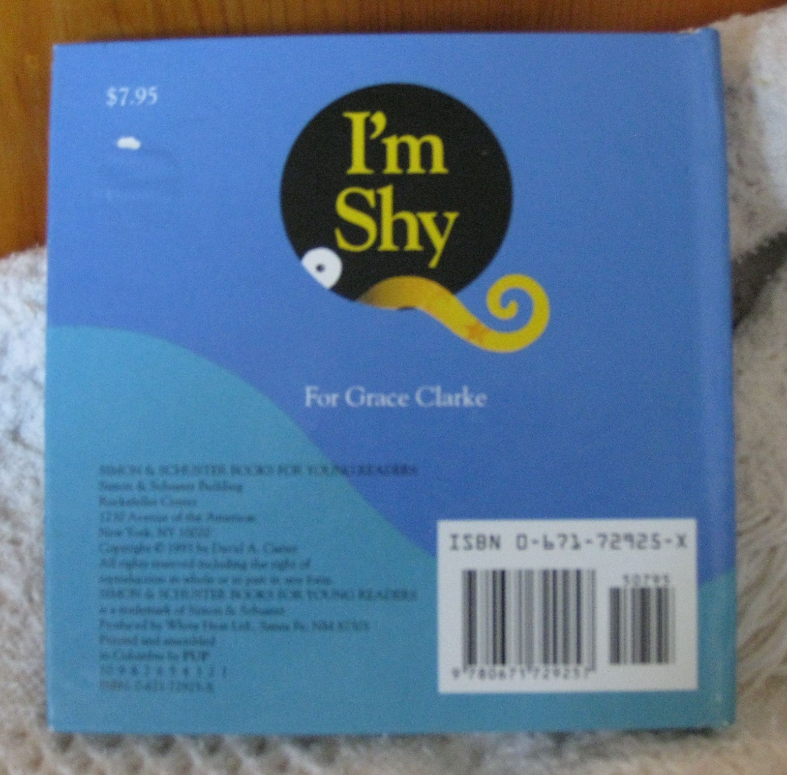 I’M SHY ~ A Bashful Little Pop-Up Book ~ By David A. Carter ~ 1993