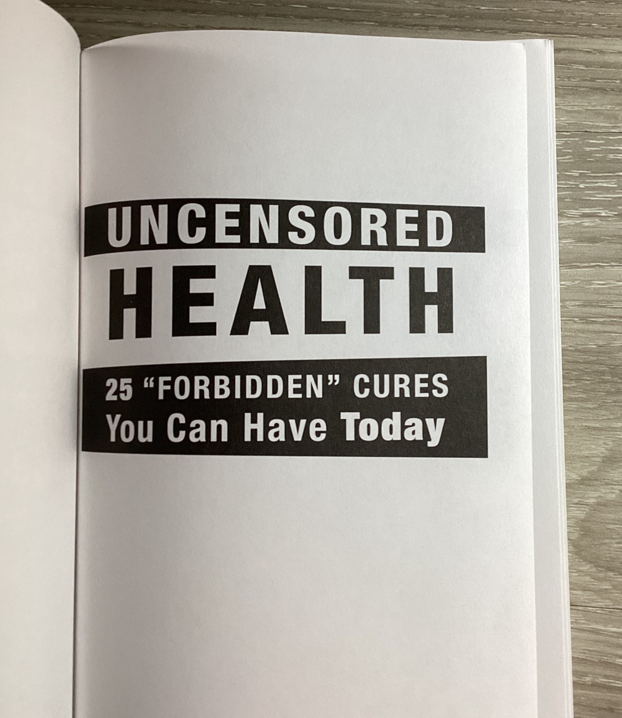 Uncensored Health 25 Forbidden Cures You Can Have Today Paperback 2017 AAH 1st E