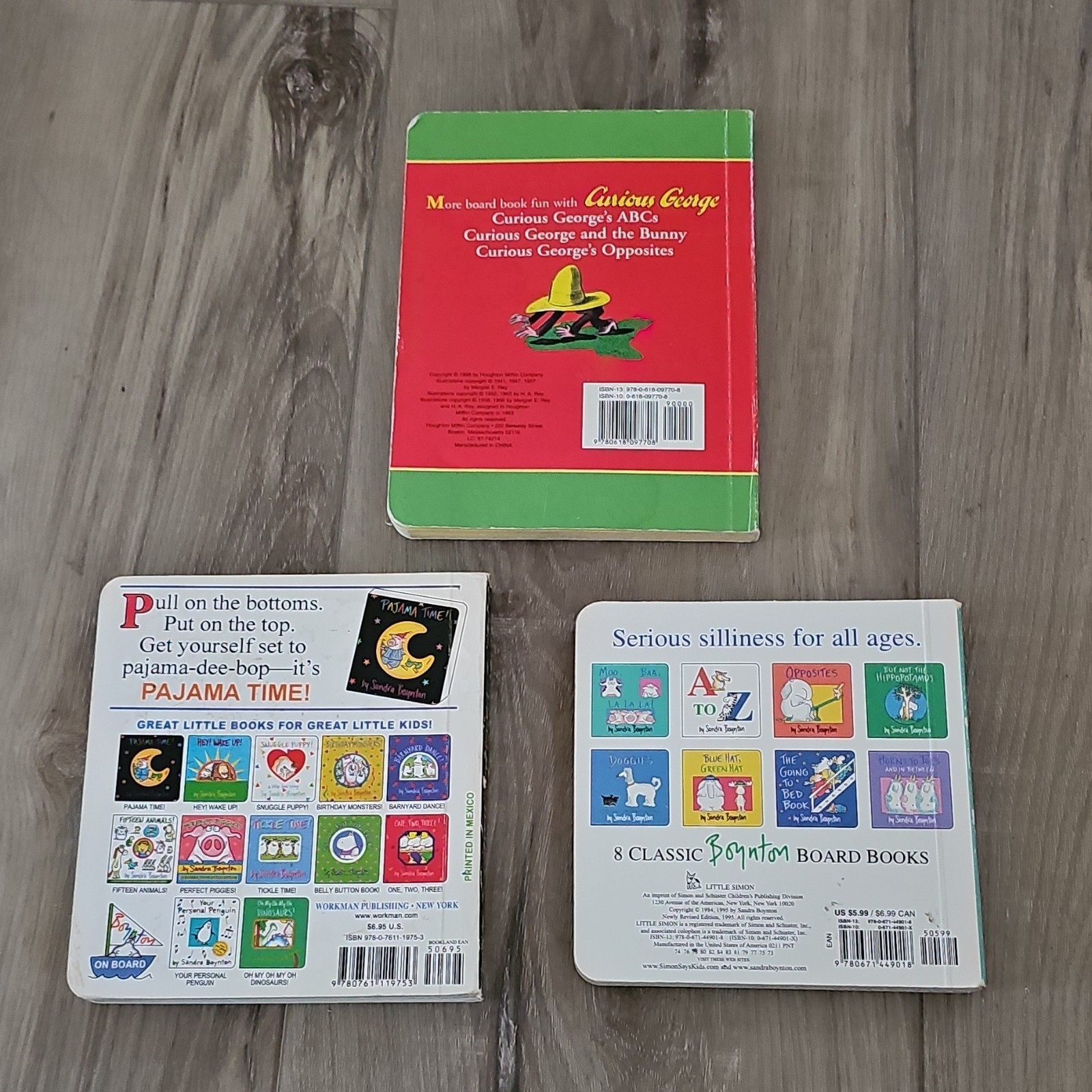Curious George & Boynton Lot of 3 Illustrated Children’s Board Books Ages 2-8