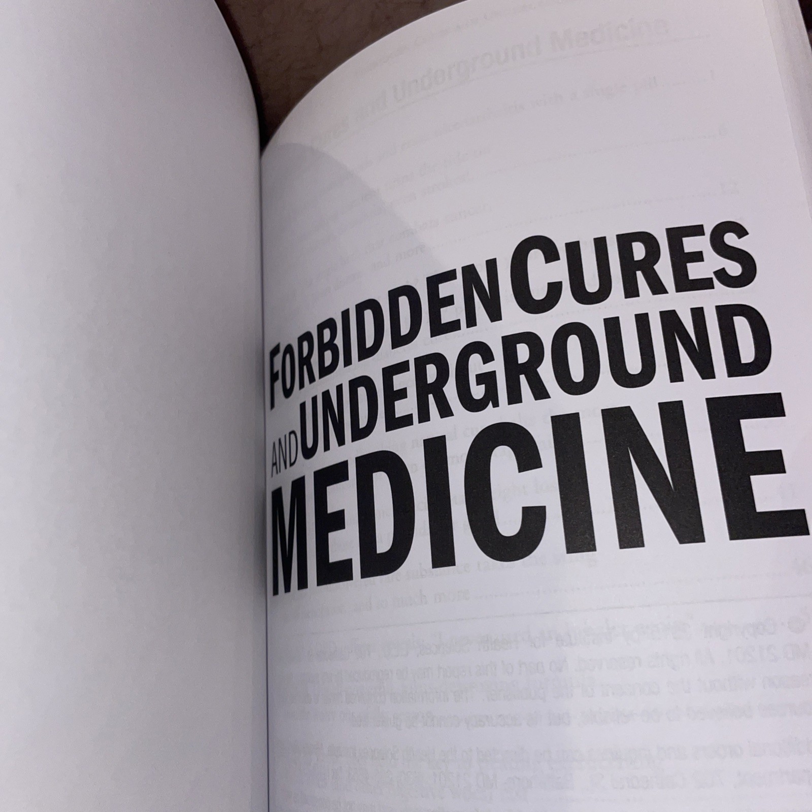 2015 Forbidden Cures and Underground Medicine Health Science institute PB