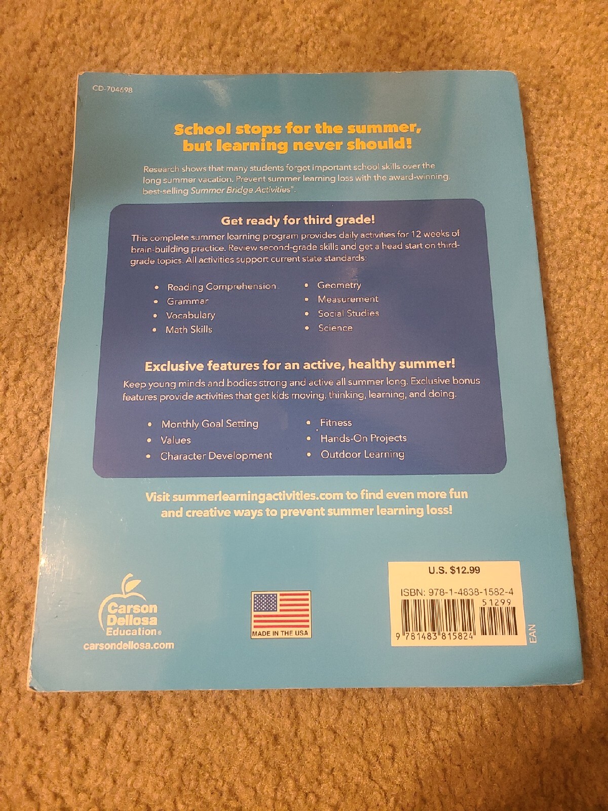Summer Bridge Activities 2-3 Workbooks, Ages 7-8, Math, Reading Comprehension…