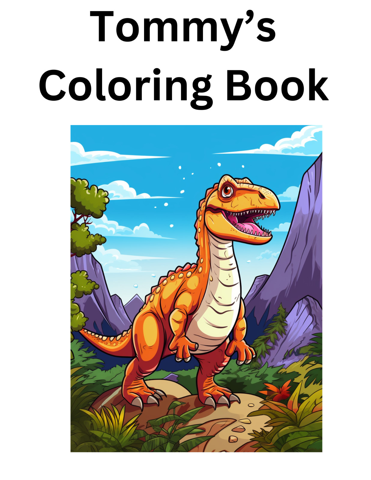 “Cute Dinosaur Coloring Book – Perfect Gift for Kids Who Love Dinosaurs”