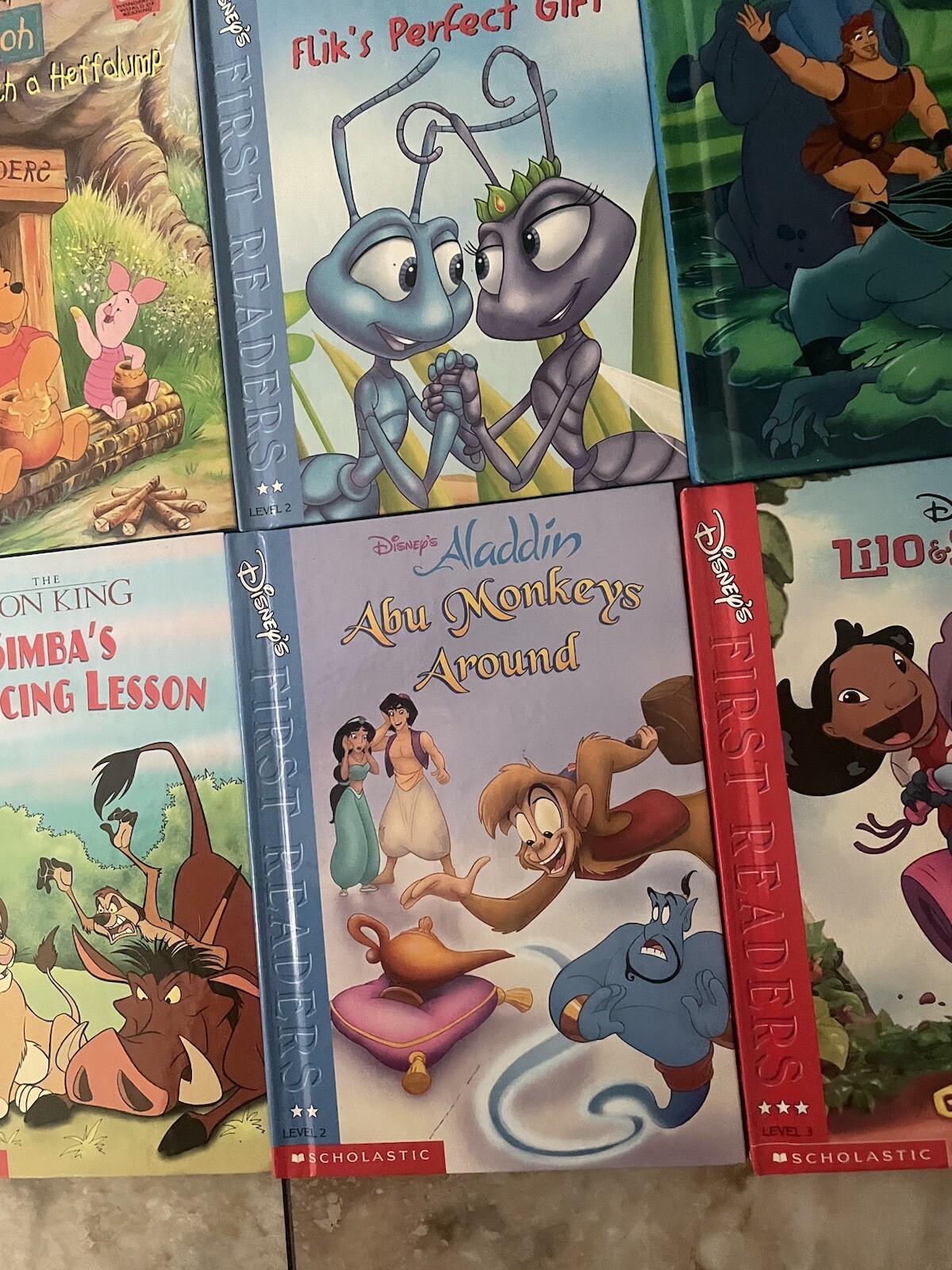 Disney Reading Picture Books Lot of 8 Books Hardcover. Reading Levels 1,2&3.
