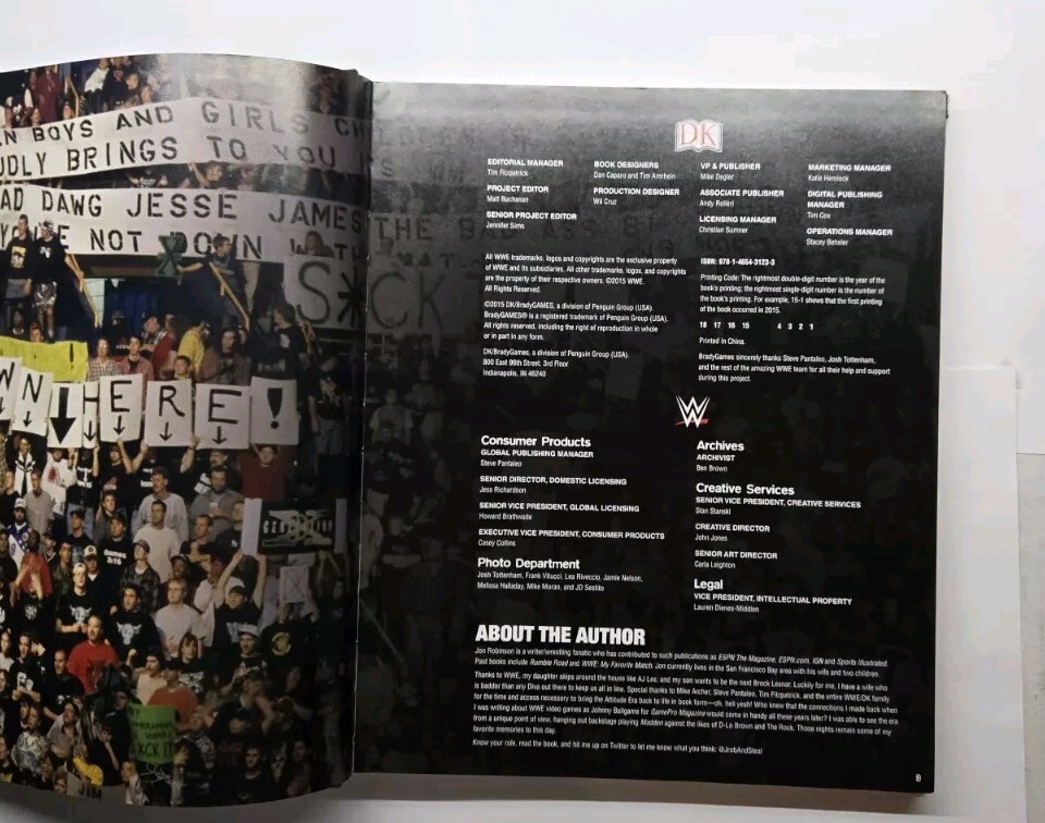 WWE: The Attitude Era Jon Robinson Prima Games DK Books 2015 Hardcover