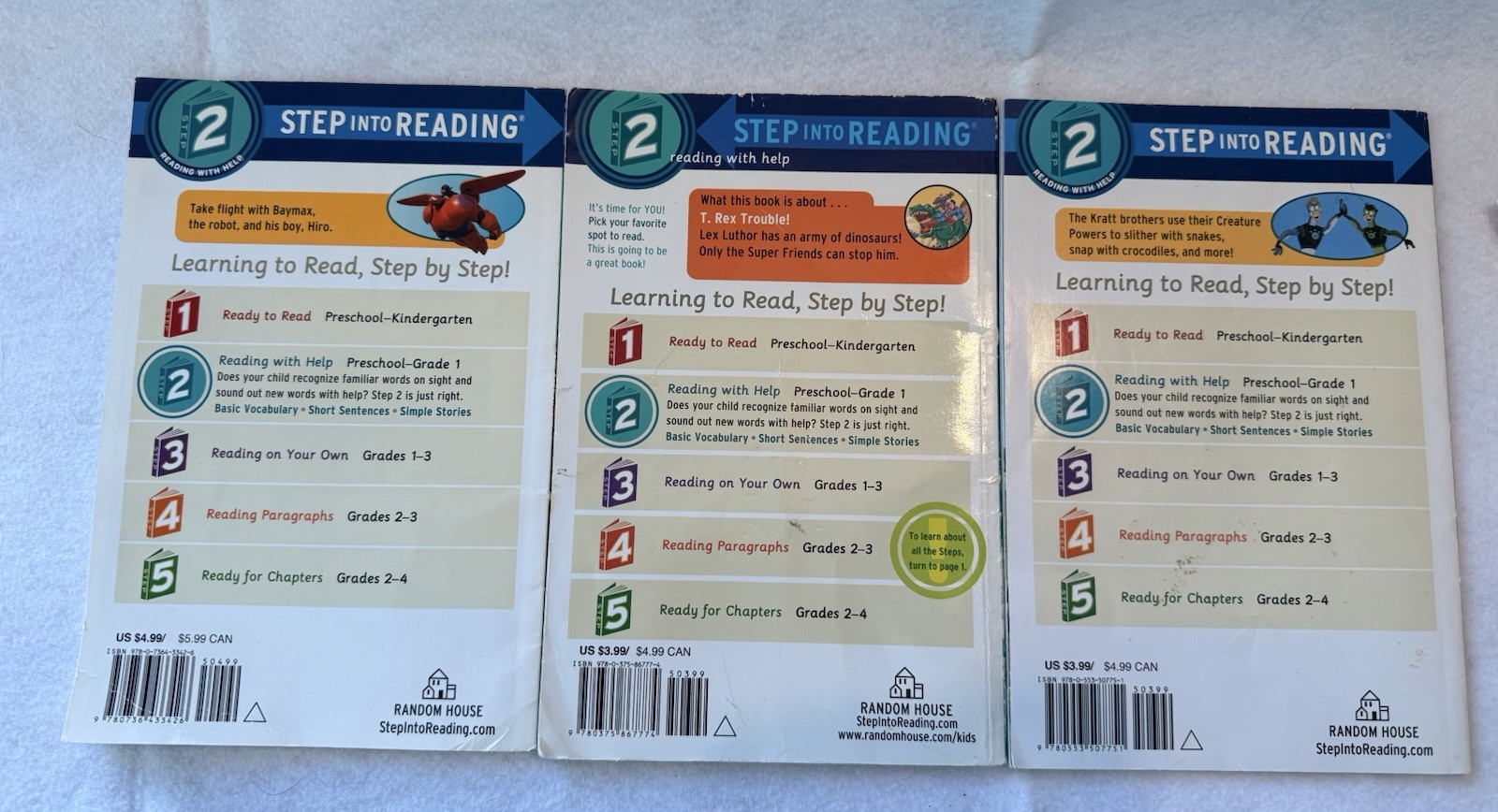Step into Reading Level 2 Paperback Book Lot of 3 Ages 4-8 Adventure