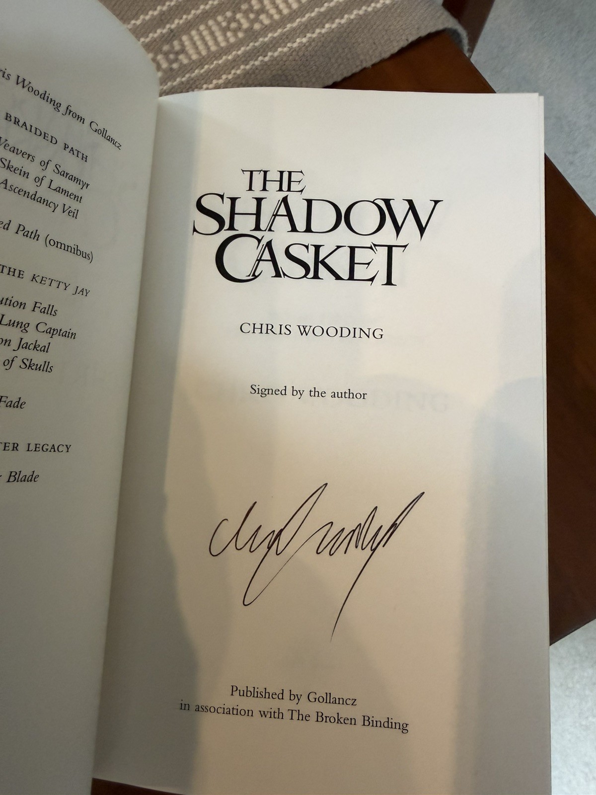 SIGNED Chris Wooding Ember Blade & the Shadow Casket Broken Binding 1st Print