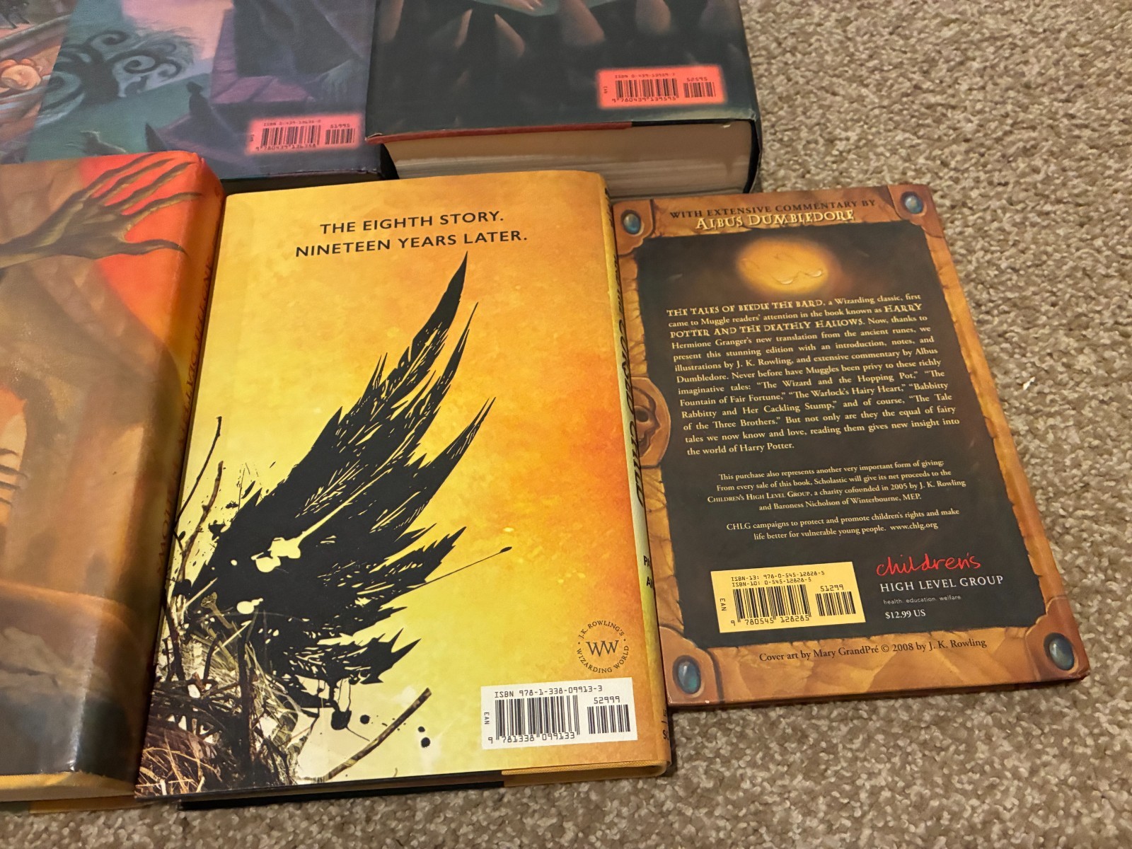 Harry Potter – Complete 7-Book HC Series Set w/ 2 Bonus Books – Rowling – RARE!