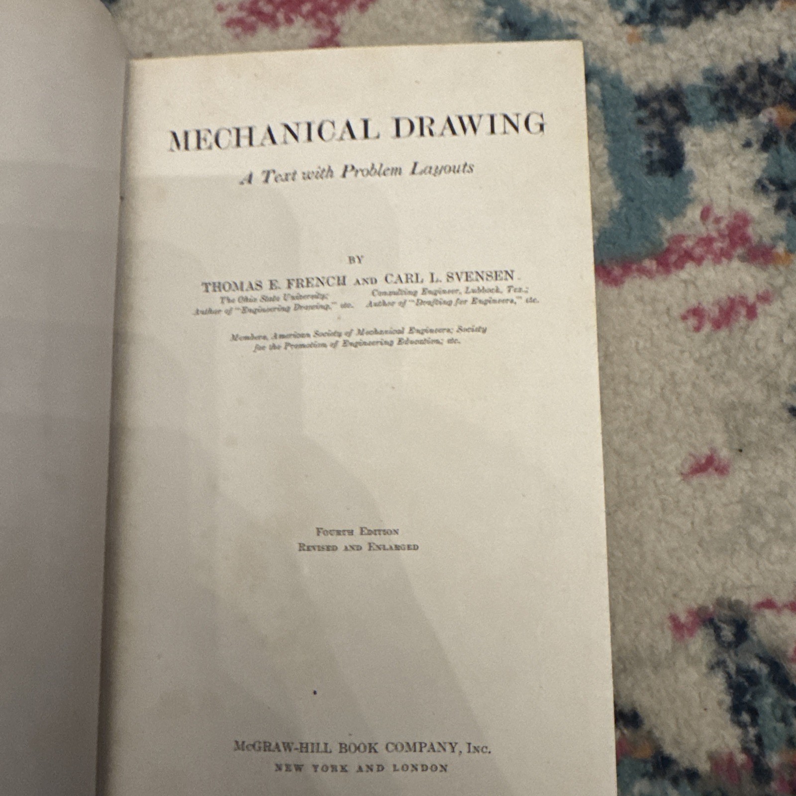 MECHANICAL DRAWING FRENCH AND SVENSEN HARDCOVER 1940
