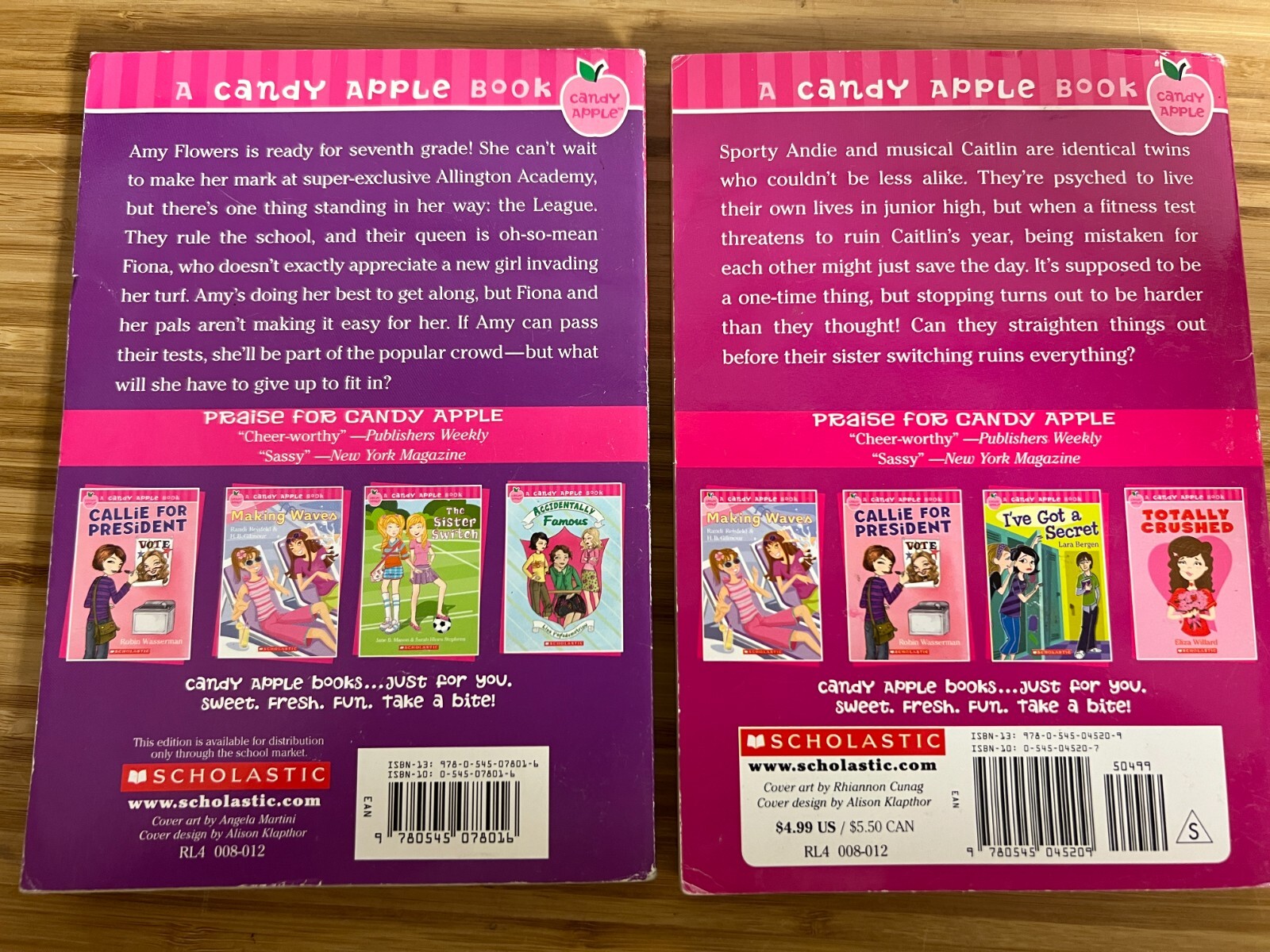 Candy Apple Book Series -Drama-Sister Switch-Girly Girl-Star Crossed +1
