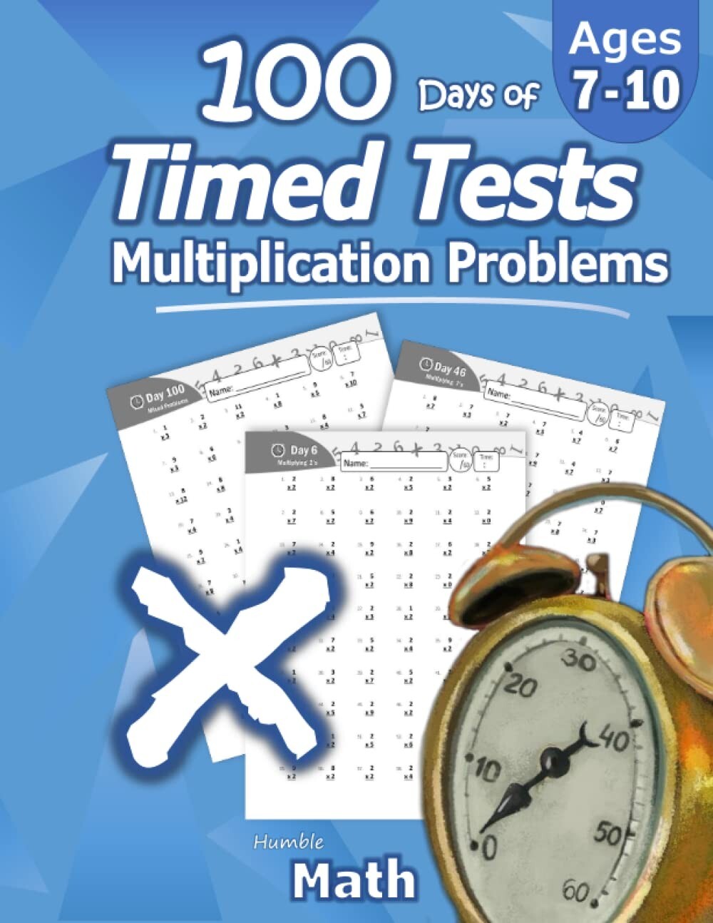 2nd 3rd 4th Grade Math Workbook for Kids Age 7 8 9 10 Multiplication Timed Tests