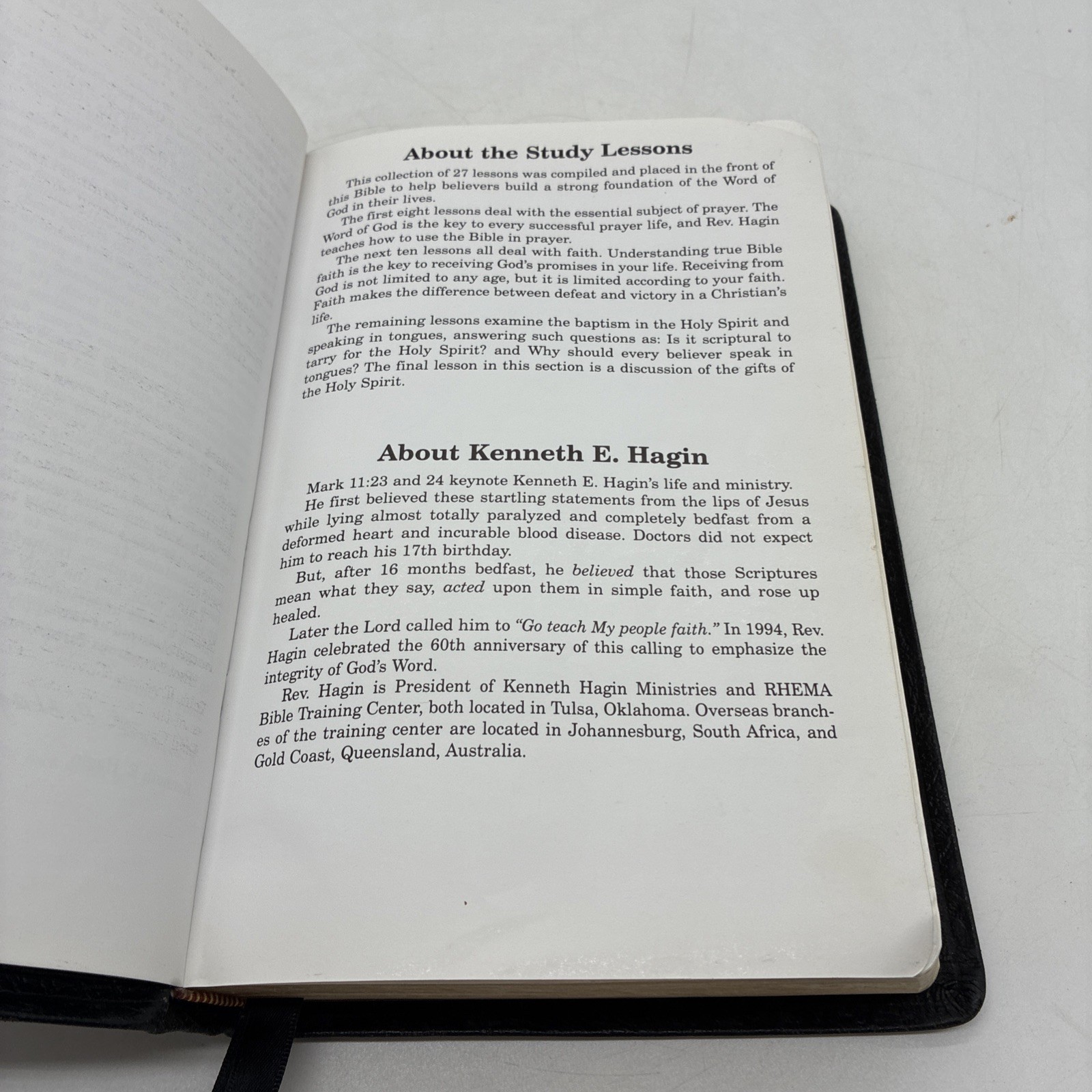 KJV Rhema Study Bible Kenneth Hagin Calfskin Leather King James Red Letter 1985