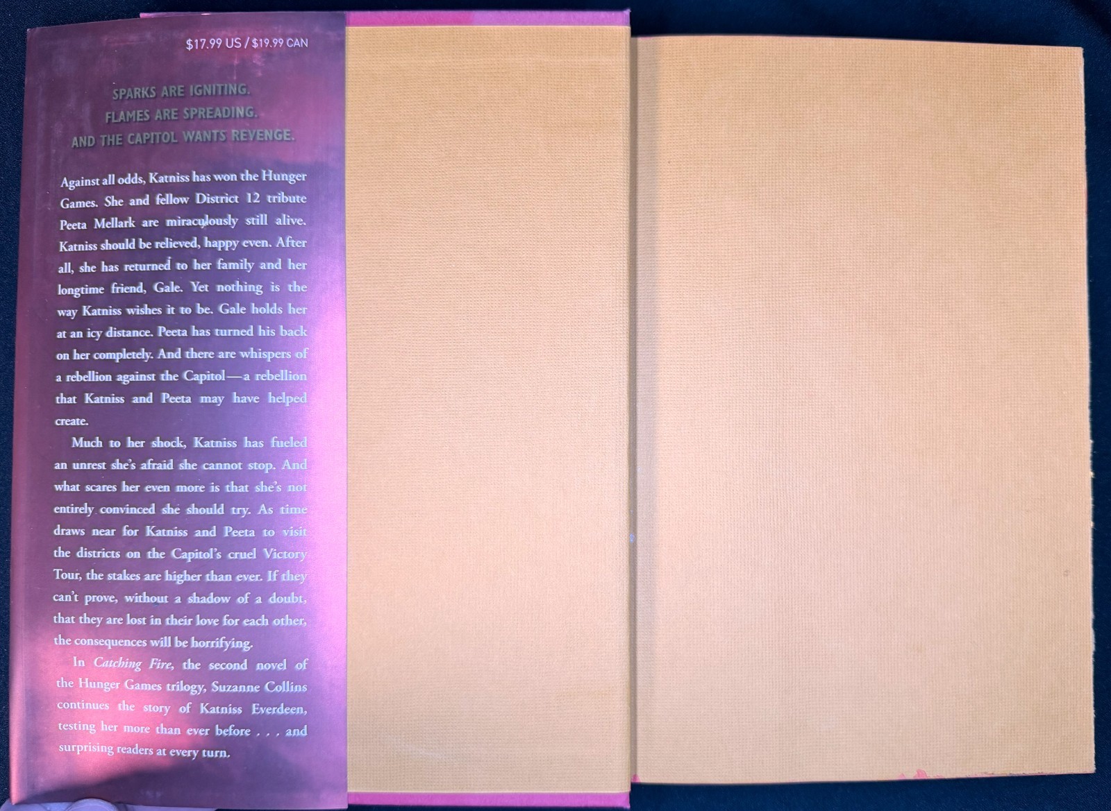 Catching Fire 2009 HC/DJ 1st/12th Suzanne Collins Hand-painted edge SIGNED VG+