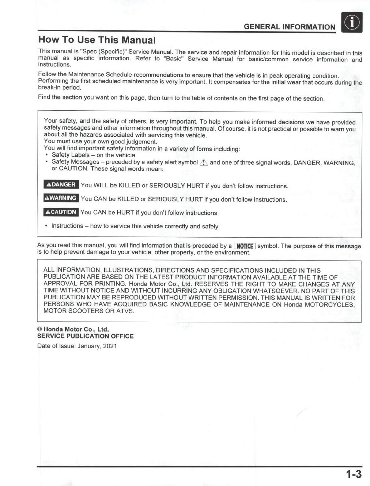 HONDA CRF300L CRF300LA CRF300LR CRF300LRA Service Manual 2021 – WIRE BOUND