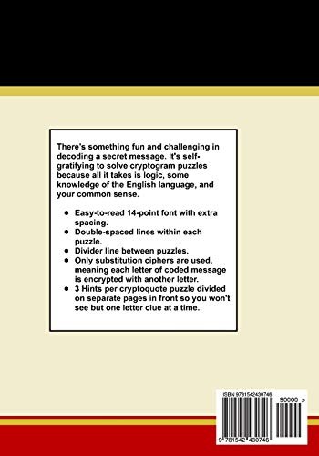 Cryptograms To Challenge Your Brain: 300 Cryptoquote Puzzles of Notable…