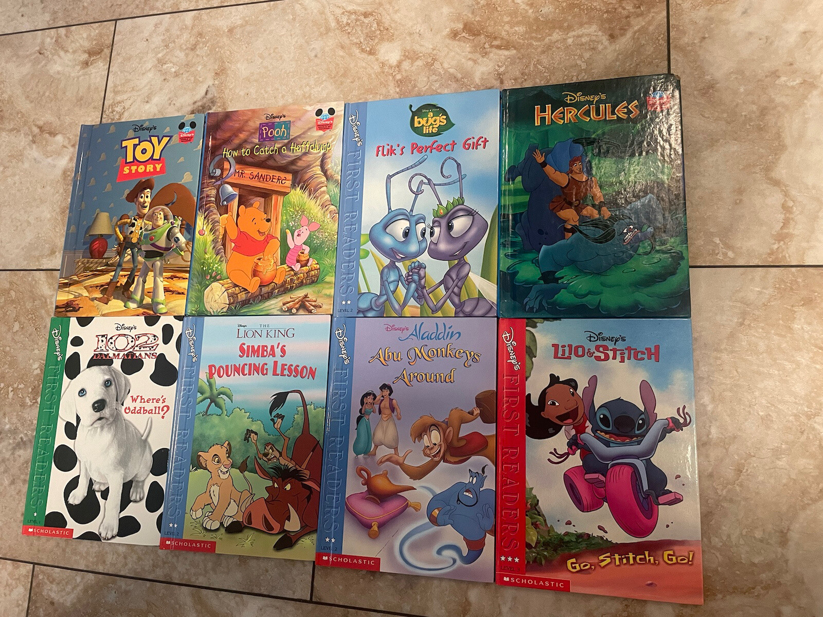 Disney Reading Picture Books Lot of 8 Books Hardcover. Reading Levels 1,2&3.