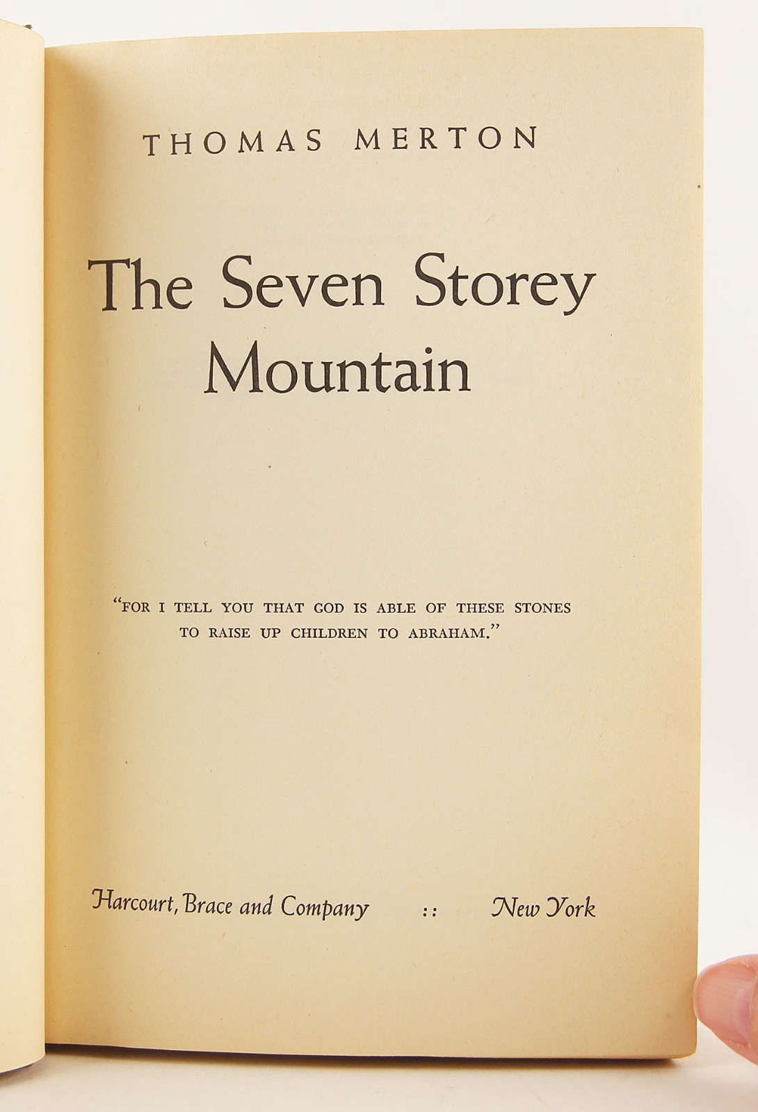 Seven Storey Mountain Thomas Merton 1948 1st Edition 1st State DJ Ordnis Typo HC