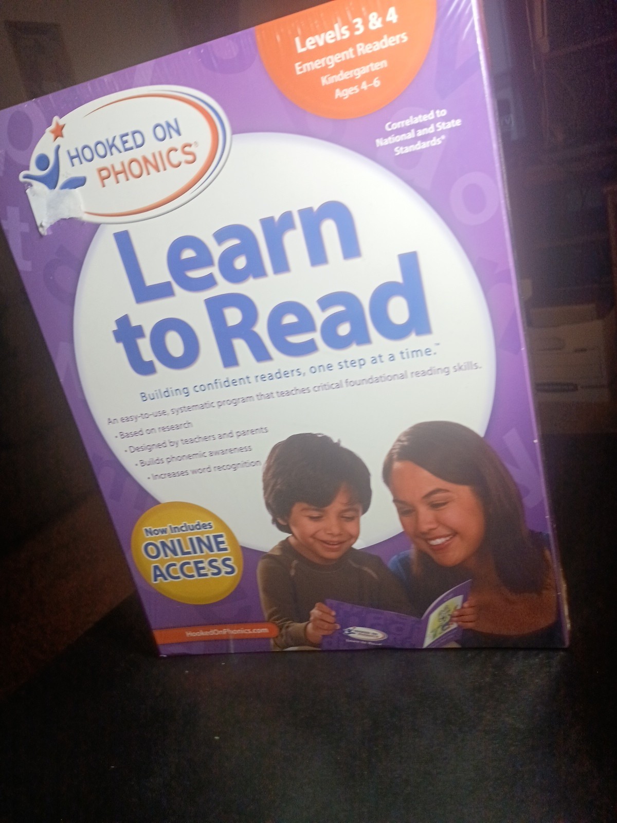 Hooked on Phonics Learn To Read Kindergarten Level 3 & 4 Emergent Ages 4-6 NEW