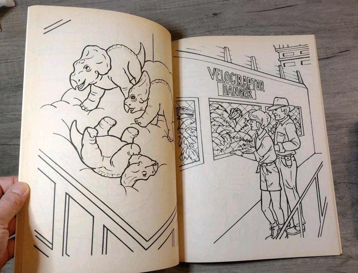 UNUSED Vintage 1993 Jurassic Park Coloring Book Dinosaurs