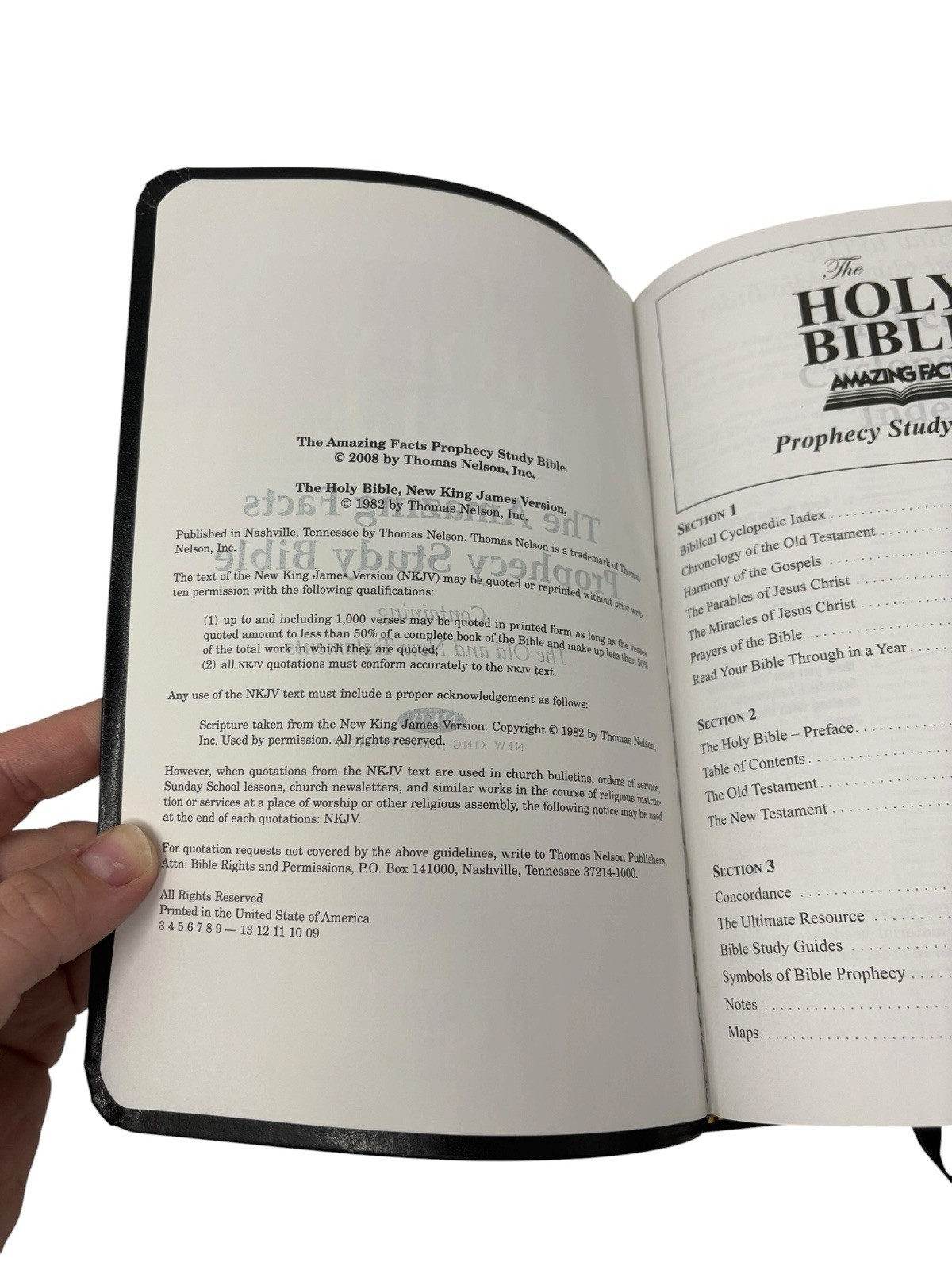 Holy Bible Prophecy Study Edition NKJV New King James Version Black Leather