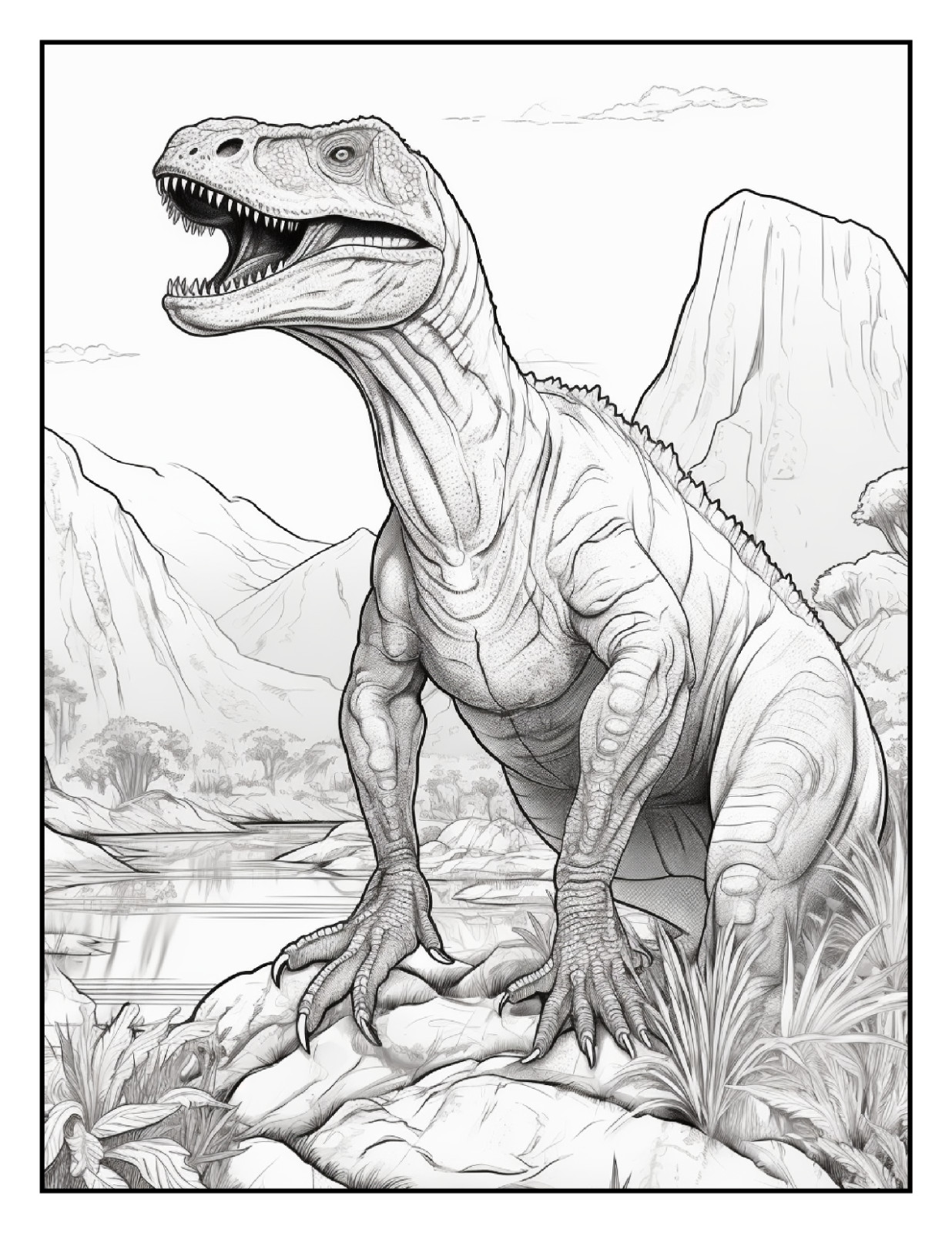 “Cute Dinosaur Coloring Book – Perfect Gift for Kids Who Love Dinosaurs”