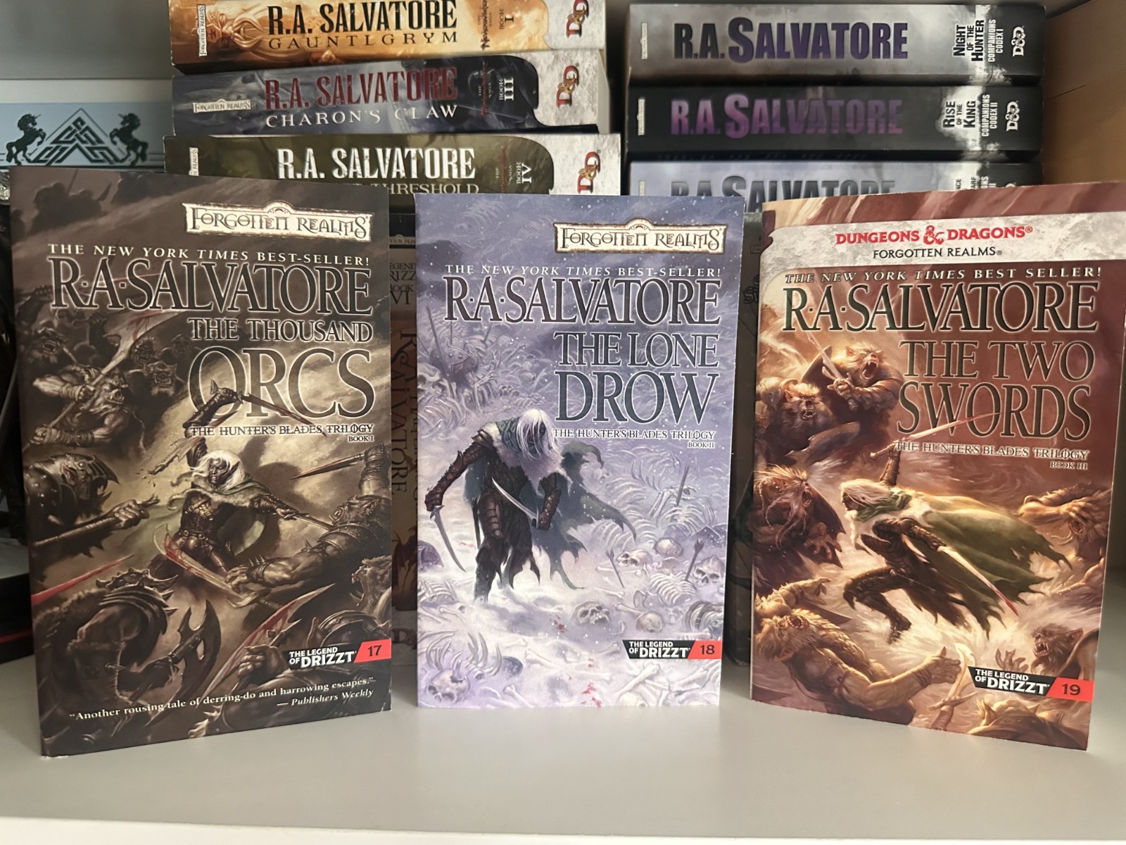 R.A. Salvatore – 30 books, incl The Legend of Drizzt 1-10, Neverwinter 1-3, more