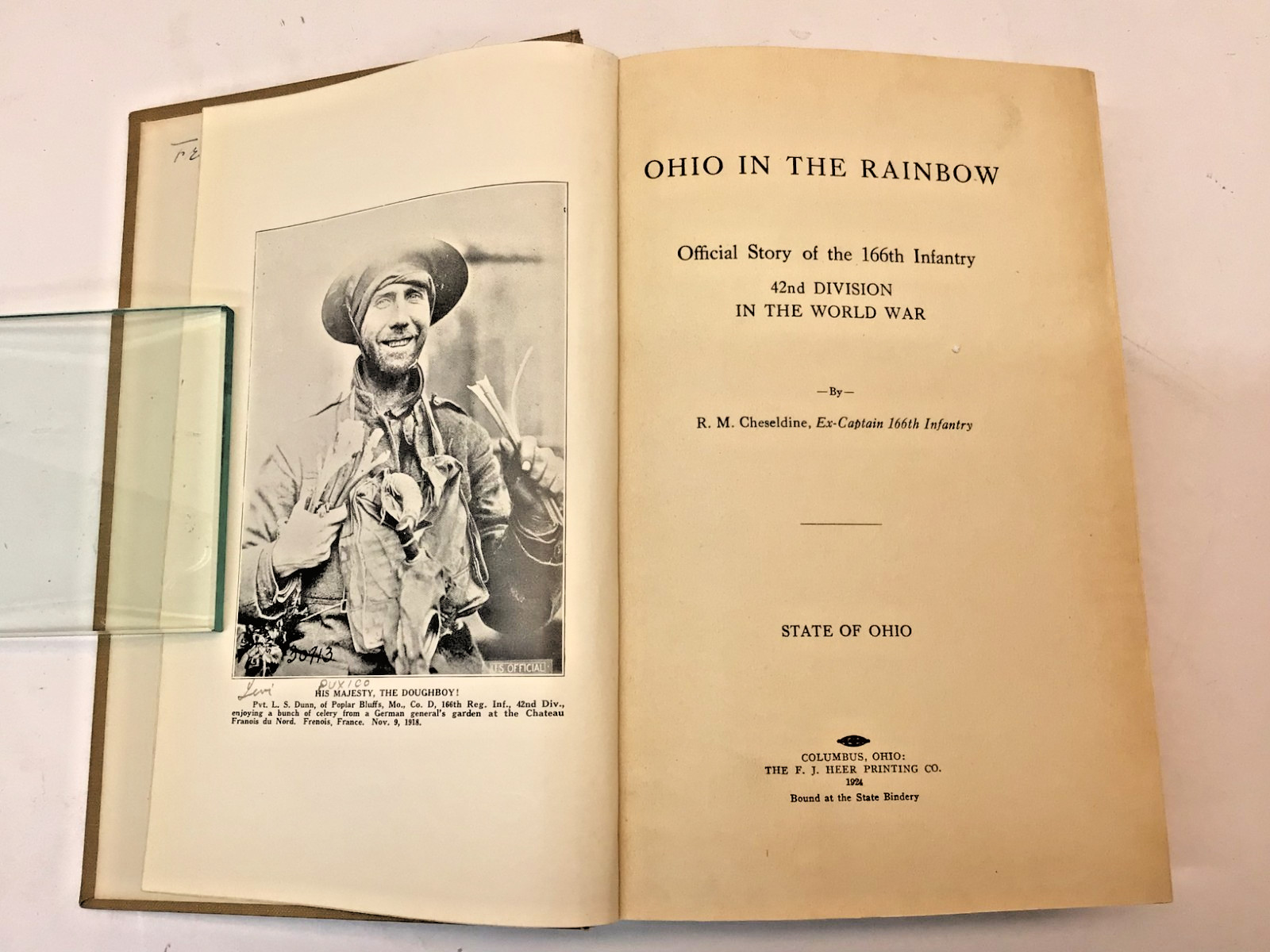 Rare: “Ohio in the Rainbow-166th Infantry-42 Div” 1924 First ED. Compilation