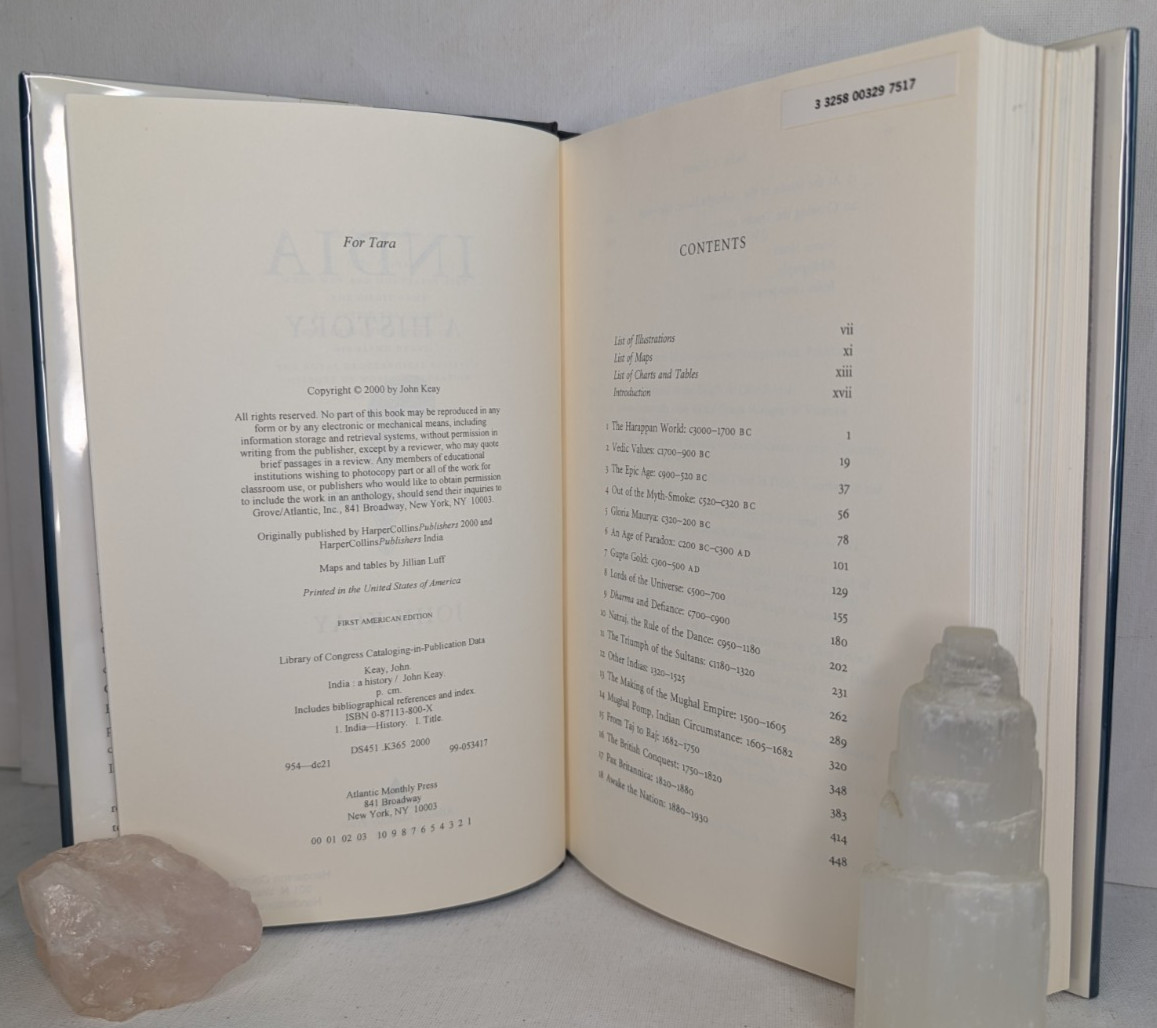 India: A History by John Keay (2000 Hardcover) Atlantic Monthly First US Edition
