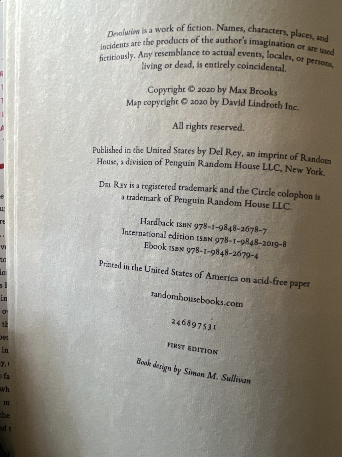 Devolution – Signed/Autographed First Edition With Dust Jacket by Max Brooks.