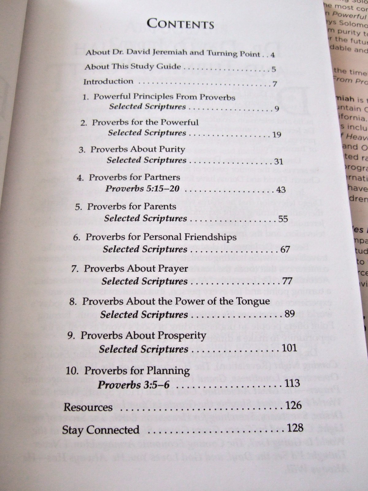 SET OF 2 DR. DAVID JEREMIAH STUDY GUIDES POWERFUL PRINCIPLES FROM PROVERBS