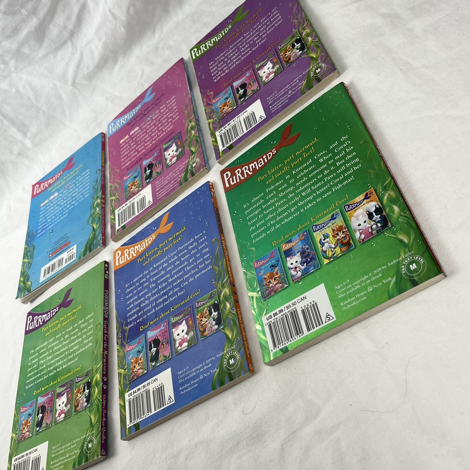 Purrmaids Books 1,2,3,4,5,8 Kitten Stories Ages 6-9