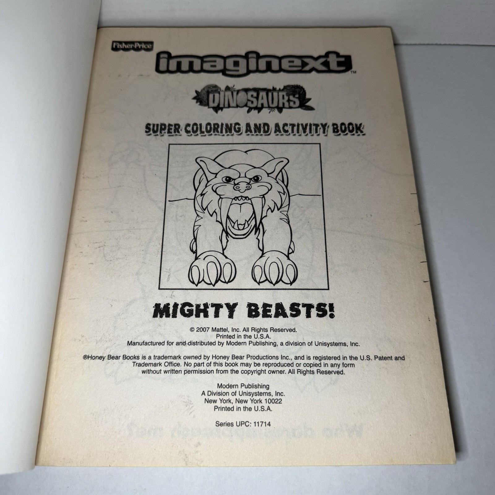 2007 Imaginext Dinosaurs Mighty Beasts Super Coloring Book